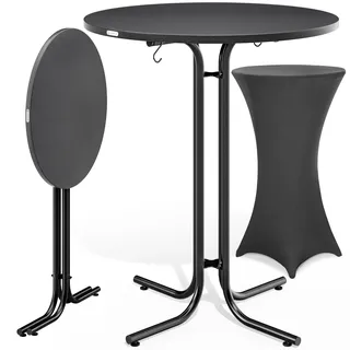 Stehtisch Grau 110x70cm + Husse Grau Ø70cm