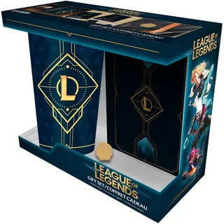 ABYstyle - League of Legends Geschenkset Glas XXL + Pin + Notizbuch Hextech