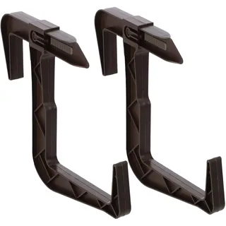 KADAX Blumenkastenhalterung ohne Bohren, Balkonkastenhalter im Set, verstellbare Haken und Halter für Blumenkasten, Blumenkastenhalterung für Balkon und Fensterbank (2 Stück, Braun)