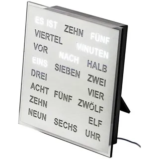 AMS - 1242 - Wand- Tischuhr - Quarz - Wortuhr - 20x20cm