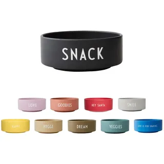 Design Letters Snack Schale, Snack (Schwarz) - Ultra Matt glasiertes China-Porzellan mit feinem Knochen, Grafik, einzigartig und aus feinstem Porzellan der Welt hergestellt, D: 11 cm, 300 ml