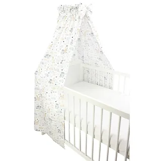 TupTam Babybett Himmel mit Schleifchen, Farbe: Hase/Eule, Größe: ca. 160x240 cm
