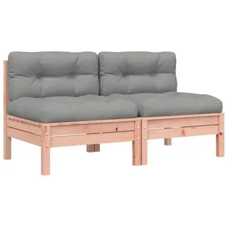 vidaXL Gartensofa ohne Armlehnen 2 Stk. Loungesofa braun