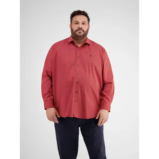 Langarmhemd LERROS "Modisches Hemd mit Haifischkragen, gemustert", Herren, Gr. 6XL, extraweit, rot (urban rot), 97% Baumwolle, 3% Elasthan, Hemden Langarmhemd