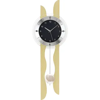 AMS Funk-Pendelwanduhr "F5238", beige (ahornfarben), Wanduhren, B/H/L: 24cm x 70 x 7 cm - AMS Modell: 5238