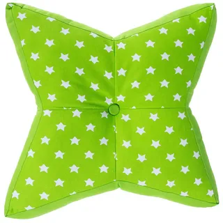 Homescapes Bodenkissen Stern, grün mit Sternchen, 70/48/7 cm , Grün , Textil , Stern/Sternzeichen , Füllung: Polyester , 48x7x70 cm , Oeko-Tex® Standard 100 , Heimtextilien, Wohntextilien, Kissen