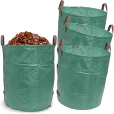 Hausfelder Gartensäcke Laubsäcke Set, 4 x 272 L. Gartenabfallsack stabil - Säcke für Gartenabfälle und Rasenschnitt, Grünschnittsäcke faltbar, groß, robust (4x 272 Liter)