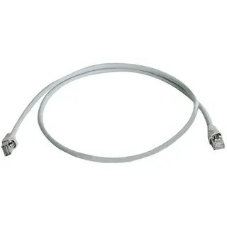 Telegärtner Patchkabel 2m Grau LSZH | S/FTP Schirmung, 10Gbit/s Ethernet fähig, flammwidriger LSZH-Mantel, 180° Tülle mit Rasthebelschutz, vollwertige Kupferadern