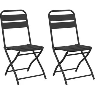 vidaXL Garten Klappstuhl 2 pcs Anthrazit 55 x 56,5 x 91cm Stahl - Grau