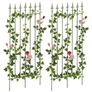 CLP Rankgitter 2er Set Metall antik-grün , Grün, Grün , 50x100x0.7 cm , Dekoration, Gartendeko