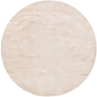 Kunstloft Viskoseteppich rund Nela Ivory ø 120 cm rund , Beige , Textil , Abstrakt , Rund , 120x1 cm , Gots , für Fußbodenheizung geeignet , Teppiche und Böden, Teppiche