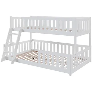 Kids Collective Etagenbett 90 x 200 / 120 x 200 cm Kiefer massiv weiß