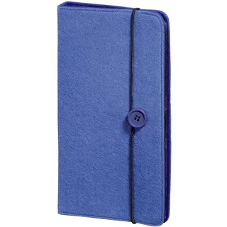 Hama CD Tasche Filz (für 48 Discs, CD/DVD/Blu-ray/Hörbücher, Mappe zur Aufbewahrung, platzsparend für Auto und Zuhause, Transporthüllen) Blau
