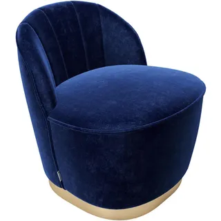 Playboy Cocktailsessel Stella Samt 67 x 70 x 71 cm Blau retro