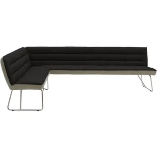 Dieter Knoll ECKBANK Anthrazit, Edelstahlfarben, Greige - 274x174 cm