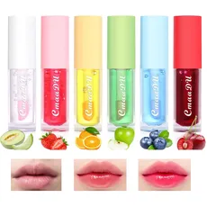6pcs Color Changing Moisturizing Lippenöl - Feuchtigkeitsspendendes Lip Gloss Lip Glow Oil - Lippenbalsam mit Fruchtgeschmack Lippenpflege-Set für Frauen Mädchen