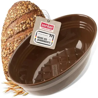 Zenker Brotbackform Dein Brot! – Emaille, kastanienbraun, 2000 ml, 265 x 165 x 92 mm, hitzebeständig bis +400 °C, spülmaschinengeeignet