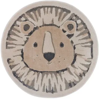 HANSE HOME Kinderteppich »Adventures Lion«, rund, 8 mm Höhe, Spielteppich, weich, Kinderzimmer, Kurzflor, Spielunterlage, Teppich beige