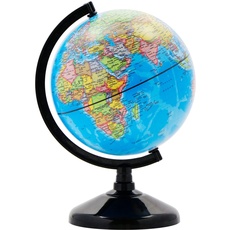 Exerz 14cm Schülerglobus - Englische Karte - Globus Bildung Drehbarer - Pädagogische/Geografische - Lehrmaterial Globen Politische Karte - Durchmesser 14cm
