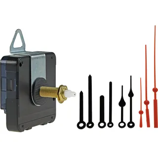 CHILITEC Quarz-Uhrwerk, mit 32 mm Schaft, 3 Zeigersätze aus Kunststoff - Schwarz