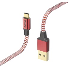 Bild Ladekabel Reflective USB-A/USB-C 1.5m Nylon rot