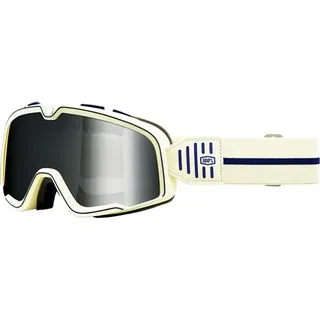 100% 100 Percent Barstow Arno, Motorrad-Brille verspiegelt - Weiß/Schwarz Silber-Verspiegelt