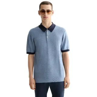 Scotch & Soda Tone On Tone Striped Regular Fit Kurzarm-poloshirt - Blue - XL