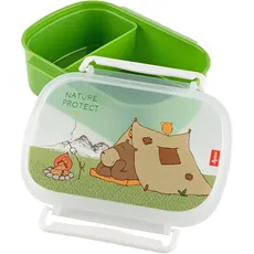 SIGIKID 24780 Brotzeitbox Forest Grizzly Lunchbox BPA-frei Mädchen und Jungen Lunchbox empfohlen ab 2 Jahren grün