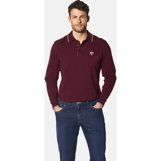 Langarm-Poloshirt BABISTA "Langarm-Poloshirt MILANVETZO", Herren, Gr. 50, rot (dunkelrot), Obermaterial: 100% Baumwolle CO., Shirts Langarm-Poloshirt