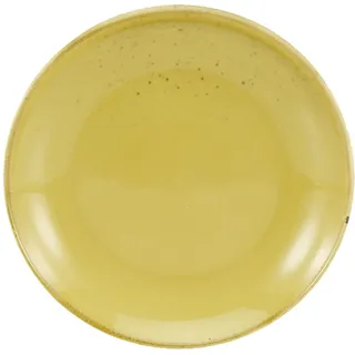 CreaTable Dessertteller »Essteller NATURE COLLECTION« Teller Set für 6 Personen, Ø 21 cm, Steinzeug, gelb
