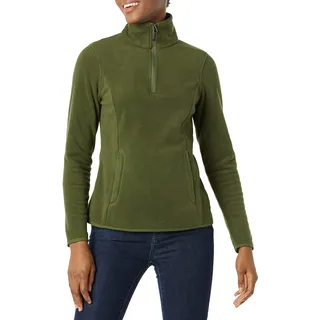 Amazon Essentials Damen Langärmelige Pulloverjacke Aus Polarfleece Mit Viertelreißverschluss, Klassischer Schnitt (Erhältlich In Übergröße), Olivgrün, 6XL Große Größen