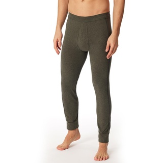 Schiesser Herren Lange Unterhose mit Eingriff Bio Baumwolle - Comfort Fit Unterwäsche, Grün-mel., S EU