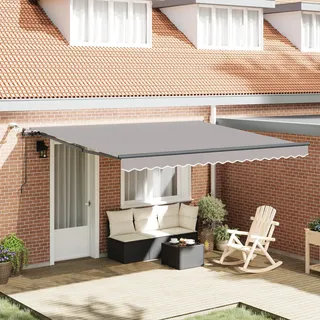vidaXL Markisenstoff Hellgrau 400 x 300 cm Polyester - Hellgrau