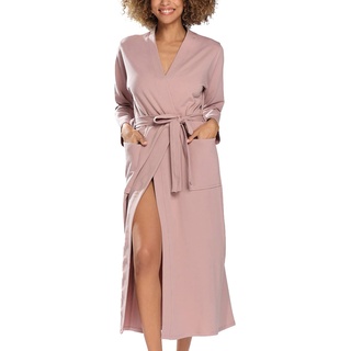 DKaren Damen Bademantel Frottee Ohne Kapuze Melisa Clothes, Light Pink, S EU