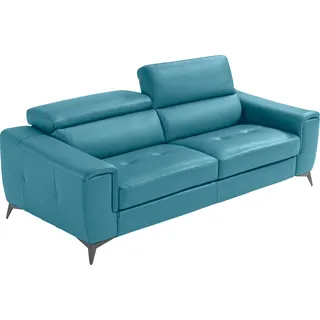 Egoitaliano 2,5-Sitzer »Francine, Designsofa, Loungesofa«, Kopfteile manuell verstellbar, mit edlen Metallfüßen, blau