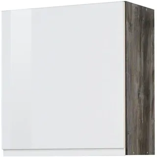 Held Küchenoberschrank , Grau, Weiß Hochglanz , Holzwerkstoff , 50x57x34 cm , hängend , Küchen, Küchenmöbel, Küchenschränke, Küchenoberschränke