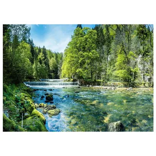 WallArena - Vlies Fototapete Landschaft 400x280 cm - Fototapeten - Tapeten - für Wohnzimmer Schlafzimmer - Vliestapete Wandtapete Tapete 3D Effekt- inkl. Kleister - Wald See Natur