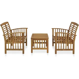 vidaXL 3-tlg. Garten-Lounge-Set Massivholz Akazie - Braun