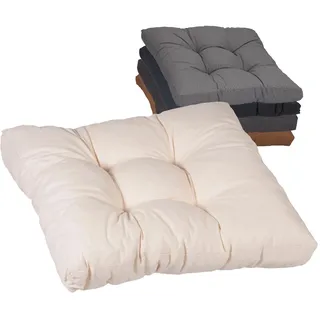 Beo Sitzkissen 80x80 cm wasserabweisend für Lounge Gartenmöbel | Made in EU Lounge-Kissen Beige | Stuhlkissen mit hoher Lichtechtigkeit - UV-Ausbleichschutz | Öko-Tex geprüft schadstofffrei