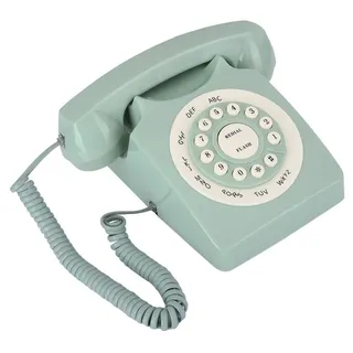festnetztelefon Retro,Telefon Mit Schnelltasten, Klassische Schnurgebundene Telefone Telefone Zubehör Antikes Europäisches Vintage-Festnetlefon Grüne Higefinition-Anruf Große Klare Taste