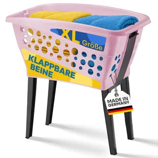 Gardissimo Wäschekorb Wäschesammler mit klappbaren Beinen 50L rosa