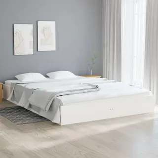 Massivholzbett Weiß 140x200 cm - Weiß