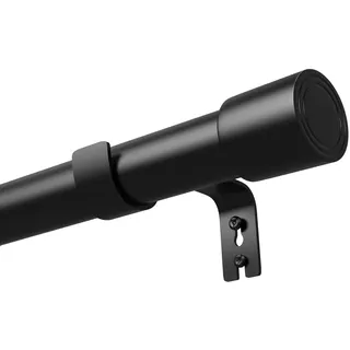 Venwemong Schwarze Gardinenstange Vorhangstange - Ausziehbar Curtain Rod für schwere Vorhänge, große Fenster, Schwarz, 84-220 cm
