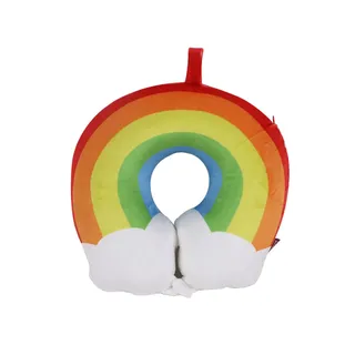 TROYSINC Reisekissen Kinder Nackenkissen Regenbogen U-Geformte Nackenstützkissen, Niedliche Regenbogen Kopfstütze Reise Schlafkissen (Rot)