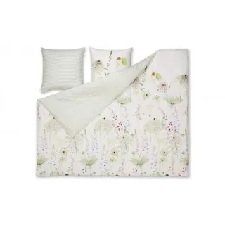 Meadow Mako-Satin grün 200 x 220 cm + 2 x 80 x 80 cm