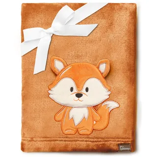 Be Mammy Warme Kuscheldecke Babydecke Blanket Baby Geschenk BE20-168 (Braun - Fuchs)