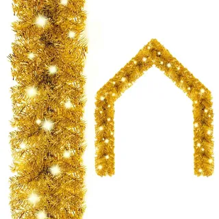 vidaXL Weihnachtsgirlande mit LED 10 m Golden