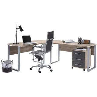 BMG-Möbel Büro Office Edition Set 0 Sonoma Eiche/Anthrazit, 2-tlg