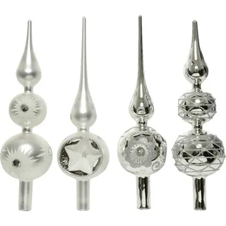 Kaemingk Weihnachtsbaumspitze Glas silber 31 cm Weihnachtsbaumspitze