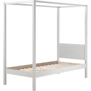 Vipack Himmelbett Pino 90 x 200 cm Kiefer massiv weiß lackiert